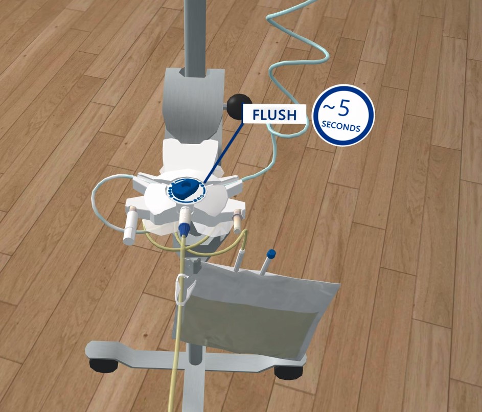Virtual reality Peritoneal Dialysis flush