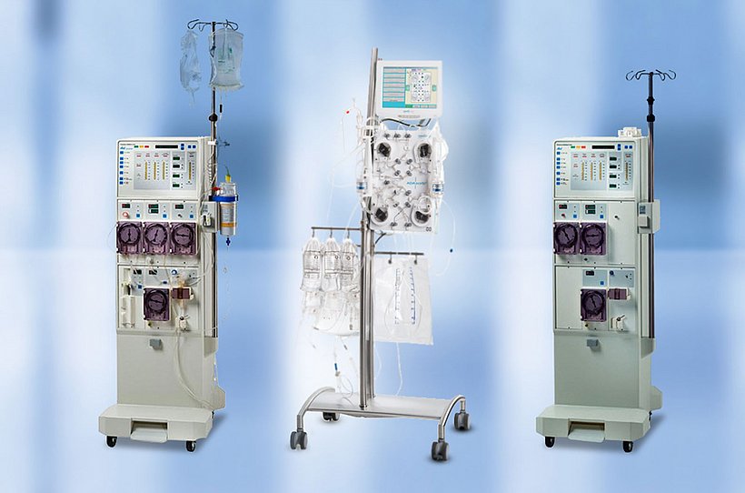 Front view image of some machines for therapeutic apheresis